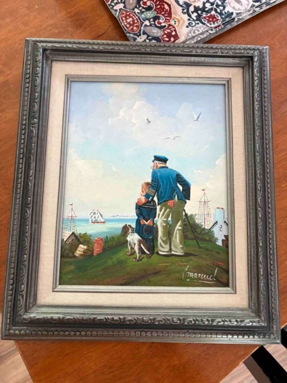 original mid-20th-century oil painting by artist C. Manuel
